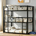 Triple Bunk Bed Twin Over Twin SpaceSavingBlackCoatedFinish