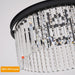 Modern Black Crystal Chandelier, 20" Small Pendant Lighting Fixture | Contemporary Ceiling Lights Fixtures Mini Chandelier 8 Lights for Dining Room Living Room Kitchen Hallway