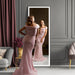56×18 LED Full Length Mirror with Lights - Wall Mounted Vertical Vanity Mirror for Bedroom & Bathroom, Full Body Backlit, Adjustable Brightness, Tempered Glass