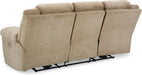 Tip-Off Classic Wall Hugger Power Reclining Sofa with Adjustable Headrest and USB Ports, Light Brown