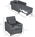 Gray Convertible Chair Bed With Adjustable Backrest