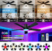 42" RGB Ceiling Fans with Lights, Low Profile Ceiling Fan with Light, RGB+3CCT 6 Wind Speeds, App & Remote Control, Flush Mount LED Fan Light, Fandelier Ceiling Fan for Bedroom, Living Room