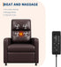 Power Recliner Chair - Heat and Massage, Adjustable Electric Recliner Ergonomic PU Leather Single Sofa, Tall Back, Padded Seat, Home Theater Seating for Living Room