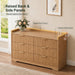 Fluted Modern 6 Drawer Dresser for Bedroom, 47"W X 26"H, Natural Oak