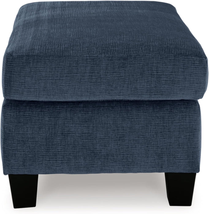 Amity Bay Modern Upholstered Rectangular Ottoman, Blue