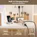 44" Vanity Desk with Mirror and Lights, Makeup Vanity Desk with Power Outlet, Makeup Desk with 5 Drawers&Storage Shelves, Vanity Table 3 Color Adjustable Brightness Dressing Table Set for Bedroom