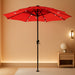 3 Tiers Patio Umbrella with Solar Lights 9Ft Outdoor Market Table Umbrellas with Push Button Tilt for outside Pool Garden, Orange