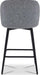Counter Height Bar Stools Set of 3, 360° Swivel Upholstered Barstools with Backs and Metal Legs, 26" H Seat Height, Fabric in Grey (Multi-Colored)
