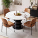Leather Dining Chairs Set of 4 with Metal Legs, Brown