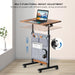 Height Adjustable Standing Desk with Storage Bag Widths16 in Length 24 In, Portable Rolling Mobile Stand up Table with Wheels, 360 Degree Flip Laptop Computer Desk for Home Office, Rustic Brown