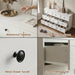 59" Wide White 9 Drawer Dresser for Bedroom with Black Metal Handle