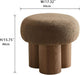 Round Foot Stool, Small Mushroom Ottoman Footstools Modern Pouf Boucle Ottoman, Teddy Foot Rest for Couch Sofa Comfy Floor Footrest Step Stool for Living Room,Bedroom,Desk,Office(Brown)