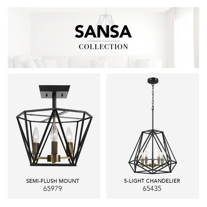 Sansa 5-Light Dark Bronze Chandelier