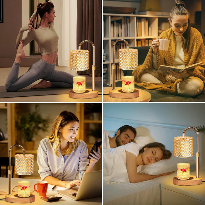 Candle Warmer Lamp with Timer, Candle Lamp with Dimmer, Wax Warmer Height Adjustable for Home Decor, Wax Melt Warmer for Scented Candles