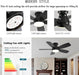 Ceiling Fans with Lights, 42 Inch Low Profile Ceiling Fan with Light and Remote/App Control, Flush Mount, Reversible, 3CCT, Dimmable, Noiseless, Black Ceiling Fan for Indoor/Outdoor Use