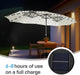 15 Ft Large Outdoor Patio Umbrella with Solar Led Lights & Base