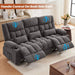 Reclining Sofa with Cup Holders for Living Room 3 Seat Manual Sofa Recliner with Side Pocket