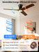 52 Inch Solid Walnut Wooden Ceiling Fan With Remote