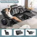 Power Reclining Sofa, 3-Seater Reclining Couch with Massage & Heat, Drop-Down Table, USB & Type-C Charging Ports, Cup Holders, Dutch Velvet, RV & Living Room Reclining Seating