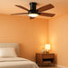 Ceiling Fans with Lights, 42 Inch Low Profile Ceiling Fan with Light and Remote Control, Flush Mount, DC Reversible Motor, Noiseless, Brown 6 Speeds Ceiling Fan for Bedroom