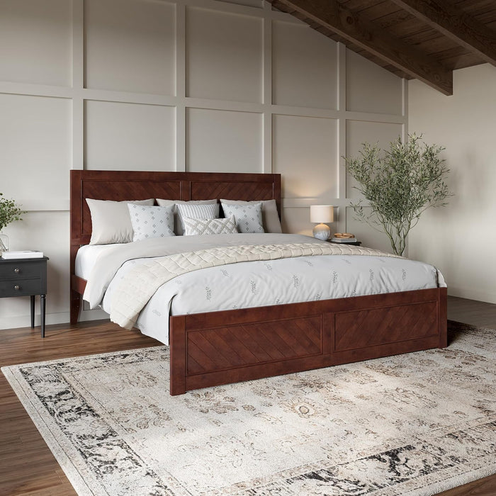 , Canyon King Platform Bed with Matching Footboard, Walnut