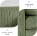 Green Oversized Chenille Accent Chair with Padded Arms