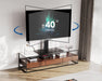 Universal TV Stand with Power Outlets for 50-85 Inch Tvs, Swivel&Height Adjustable Tall TV Stand for Bedroom Living Room, 27.5''Large Tempered Glass Base Holds up to 110 Lbs.