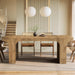 71 Inch Industrial Farmhouse Dining Table DoublePedestal
