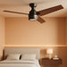 Ceiling Fans Eamon Modern 52 Inch Ceiling Fan with Light, Remote Control Fan, LED Indoor Fan with 3 Blades, Brown Maple and Black Blade Finish Options, Bronze (50603-01)
