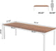 78.7 Inches Extra Long Computer Desk 2 Person Desk, Double Long Desk, Workstaion for Home Office (Walnut+White)