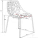 Forest Modern Dining Chair Set of 4 Red, Cut-Out Solid Back, Durable Polypropylene Seat with Chromed Legs, Stackable Contemporary Kitchen and Dining Room Chairs
