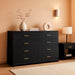 8 Drawer Dresser CharcoalBlack With Goldtone Handles