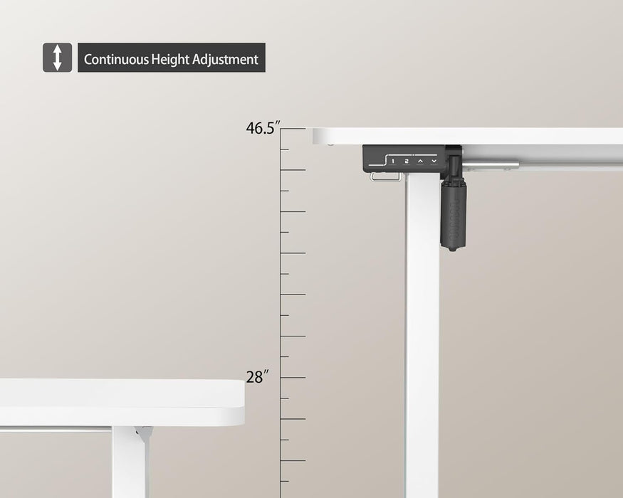 Electric Standing Desk Adjustable Height, Stand up Home Office Desk, 40X24 Inches Sit Stand Desk with Memory Preset, White