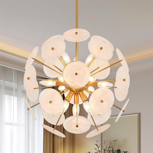 Luxurious Gold Finish 12 Light Sputnik PendantLight