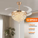 48" Crystal Retractable Ceiling Fan with Light - (Glam, Gold)