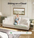 Beige 83Inch Sofa With ContouredBack ErgonomicSupport