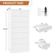 White Tall Dresser for Bedroom with 8 Drawers, 59.6" Tall Dressers & Chests of Drawers, Modern Wood Closet Organizer and Storage Cabinet, Large Vertical Dresser for Bedroom, Closet, Hallway