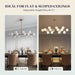 Mid Century Modern Chandelier over Table, 16-Light Globe Sputnik Chandelier Rectangle Pendant Lighting Fixture Hanging Ceiling Light for Dining Room, Kitchen Island