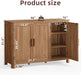 Sideboard Buffet Cabinet with Storage, 46" Arc-Shaped Credenza
