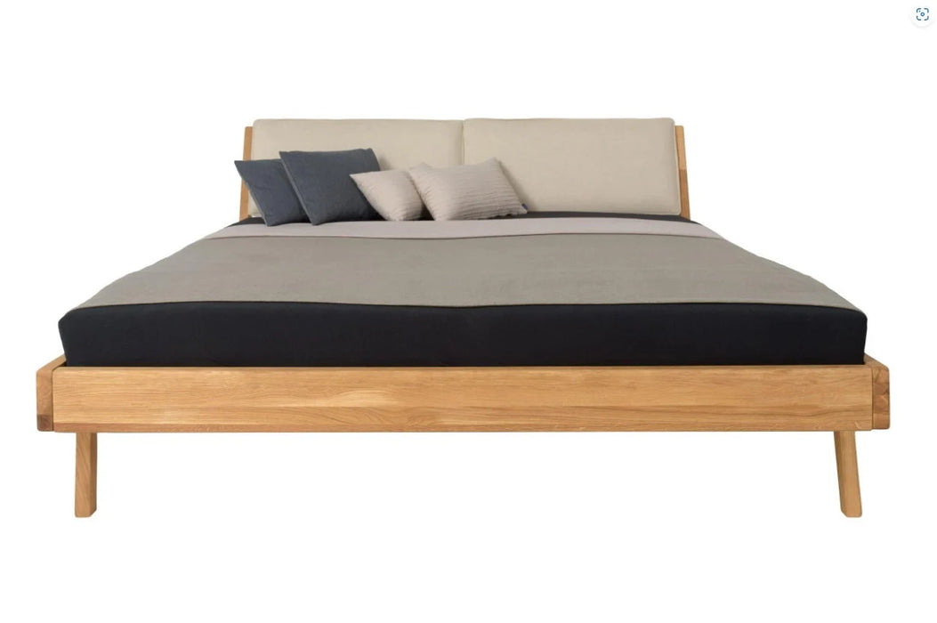 Noah Spruce Bed | Stylish Bedframe | Upholstered Headboard | Solid Wood