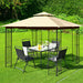 10 X 10 Feet L-Shaped Patio Canopy Gazebo Outdoor 2-Tier Steel Tent