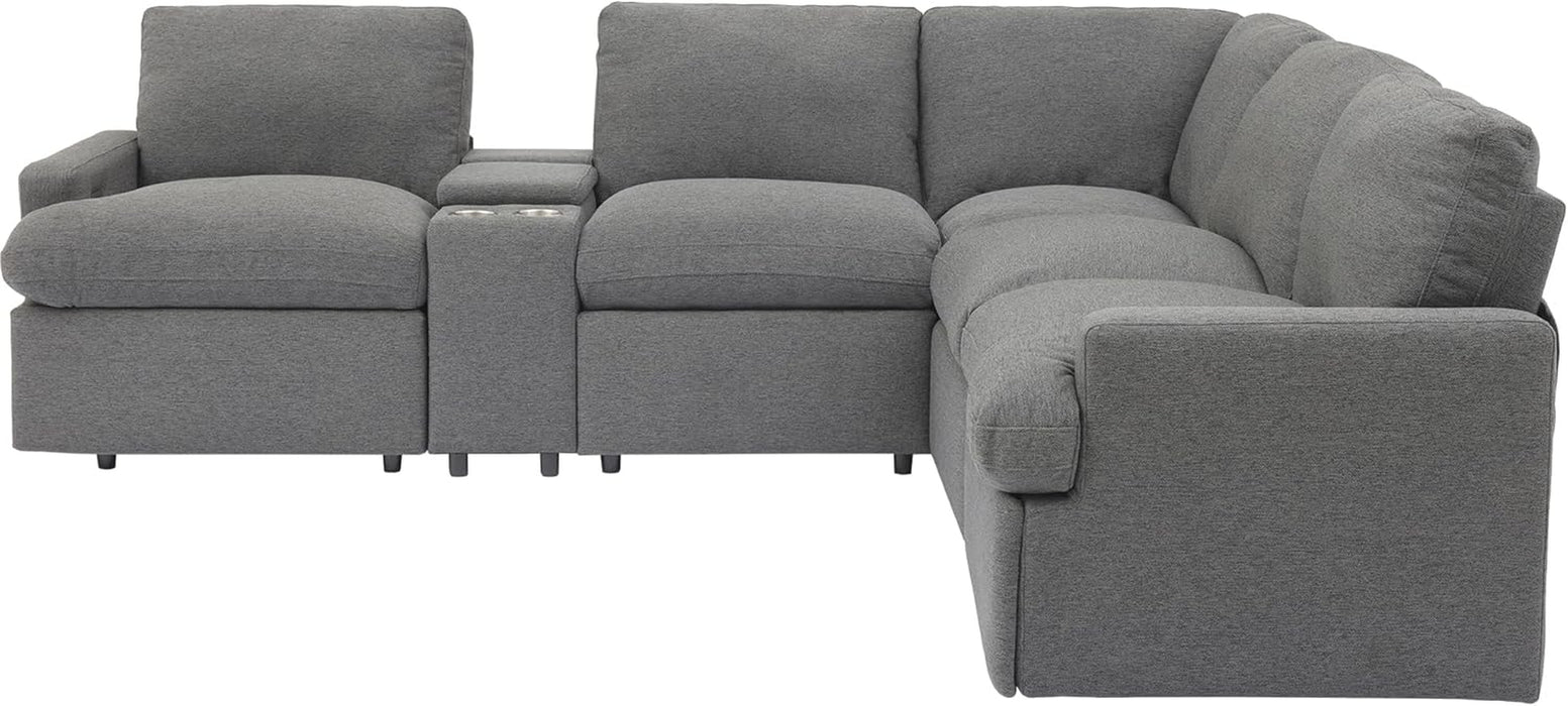 Modern Power Reclining Sectional Sofa with USB & Power