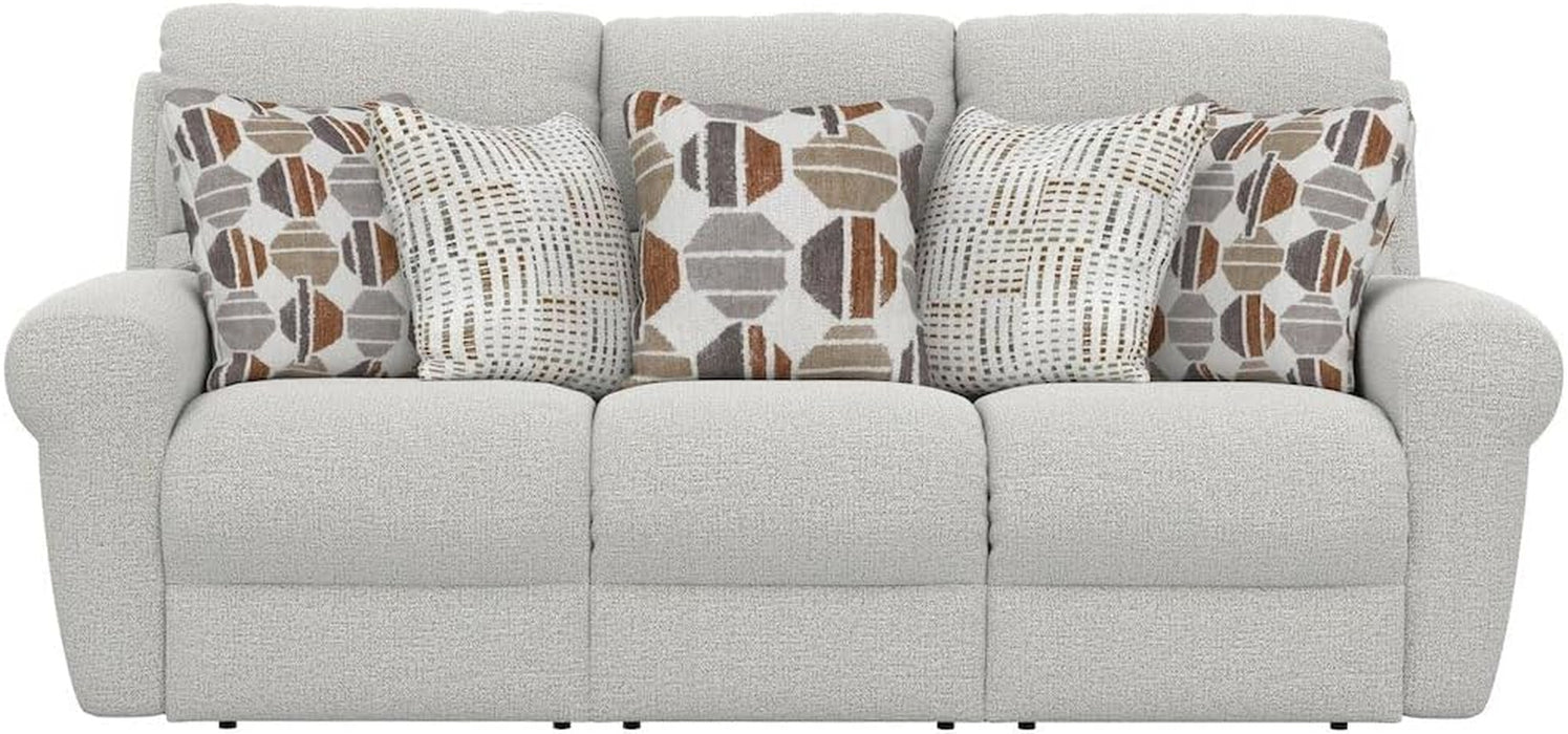 Catnapper Beige Power Reclining Sofa with Soft Fabric, Cool Gel Memory Foam, Steel Tech Frame, Pocket Coil Seating, Accent Pillows, RV Theater Comfort