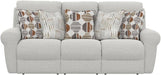 Catnapper Beige Power Reclining Sofa with Soft Fabric, Cool Gel Memory Foam, Steel Tech Frame, Pocket Coil Seating, Accent Pillows, RV Theater Comfort