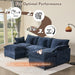 Navy Chenille Luxe 108-Inch-Long U Shaped Sectional