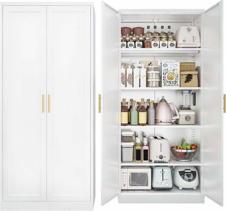 71 Inch IndustrialGrade Steel Storage Cabinet White