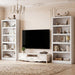 White Durable Five Tier 71Inch Adjustable Bookcase