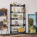 Industrial Bookshelf 5-Tier 31.5 in Wide, Bookcase Ladder Shelf, Storage Shelves Rack Shelf Unit, Accent Furniture Metal Frame, Home Office Furniture for Bathroom, Living Room