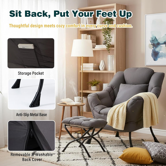 Dark Grey ExtraLarge Oversized Ottoman Reclining Chair