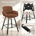 26" Swivel Bar Stools Set of 3, Counter Height Bar Stools with Backrest and Arms, Modern Upholstered Barstools with Metal Legs for Kitchen Island, Brown